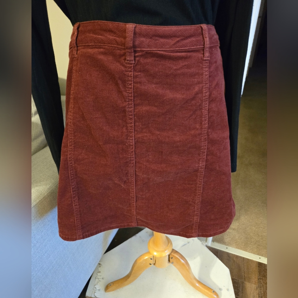 NWOT:Mossimo:Stylish Corduroy Button-Front Skirt in Rust Red 09 - Picture 5 of 5
